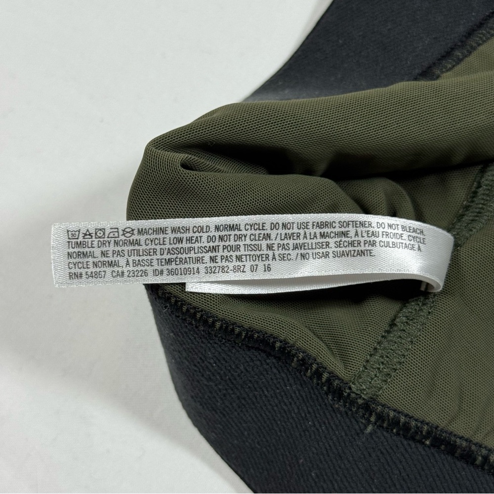 Victoria's Secret VSX Sport Racerback Sports Bra Olive Green Logo Band Medium - Picture 8 of 8